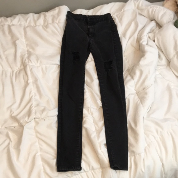 2 Pairs of Skinny Ripped Jeans (Blue and Black) - Picture 3 of 4